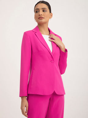 Single Breasted Blazer - Fuchsia