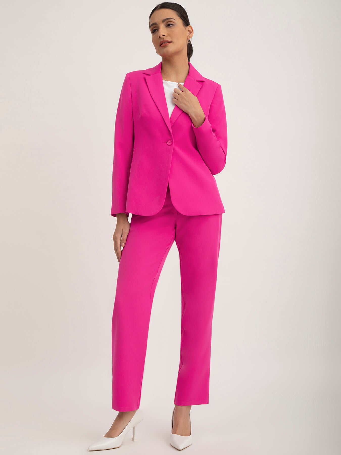 Single Breasted Blazer - Fuchsia