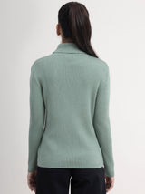 LivSoft Turtle Neck Ribbed Sweater - Sap Green