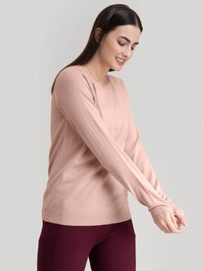 Raglan Sleeve Knit Sweater - Dusty Pink