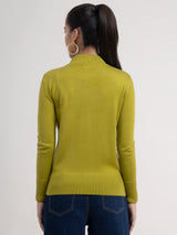 LivSoft Band Neck Sweater - Acid Green