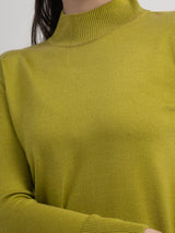 LivSoft Band Neck Sweater - Acid Green