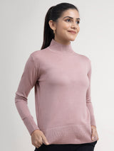 LivSoft Band Neck Sweater - Dusty Pink