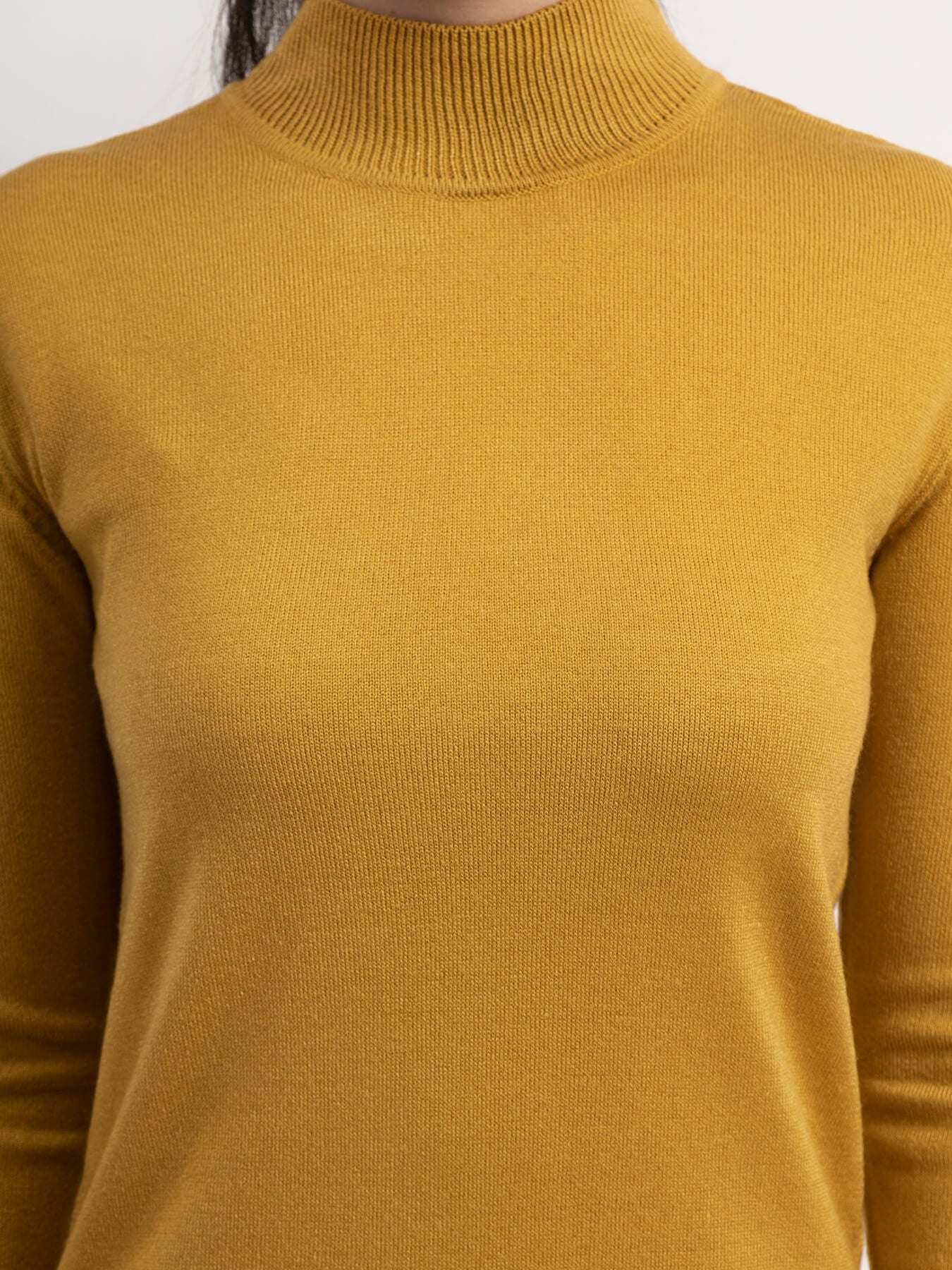 LivSoft Band Neck Sweater - Mustard