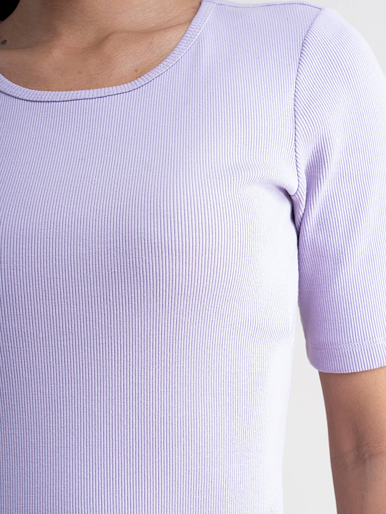 Ribbed Knit Bodycon Dress - Lilac