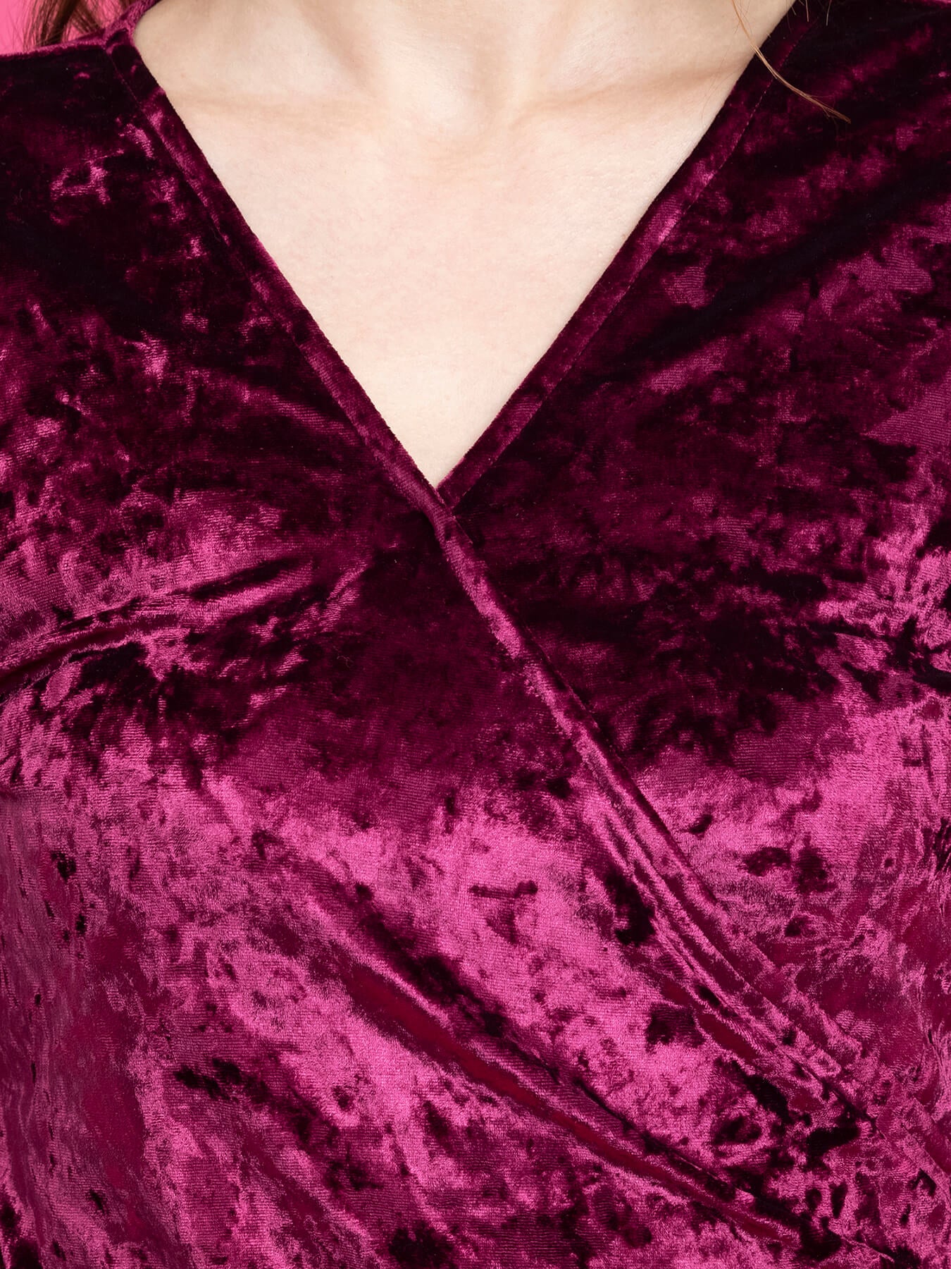 Velvet Shift Dress - Maroon