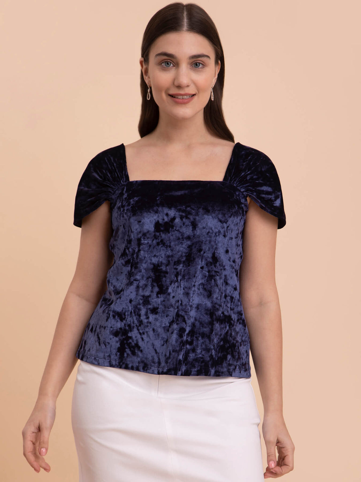 Velvet Two-Way Top - Blue