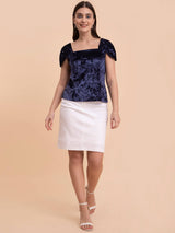 Velvet Two-Way Top - Blue