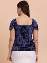 Velvet Two-Way Top - Blue