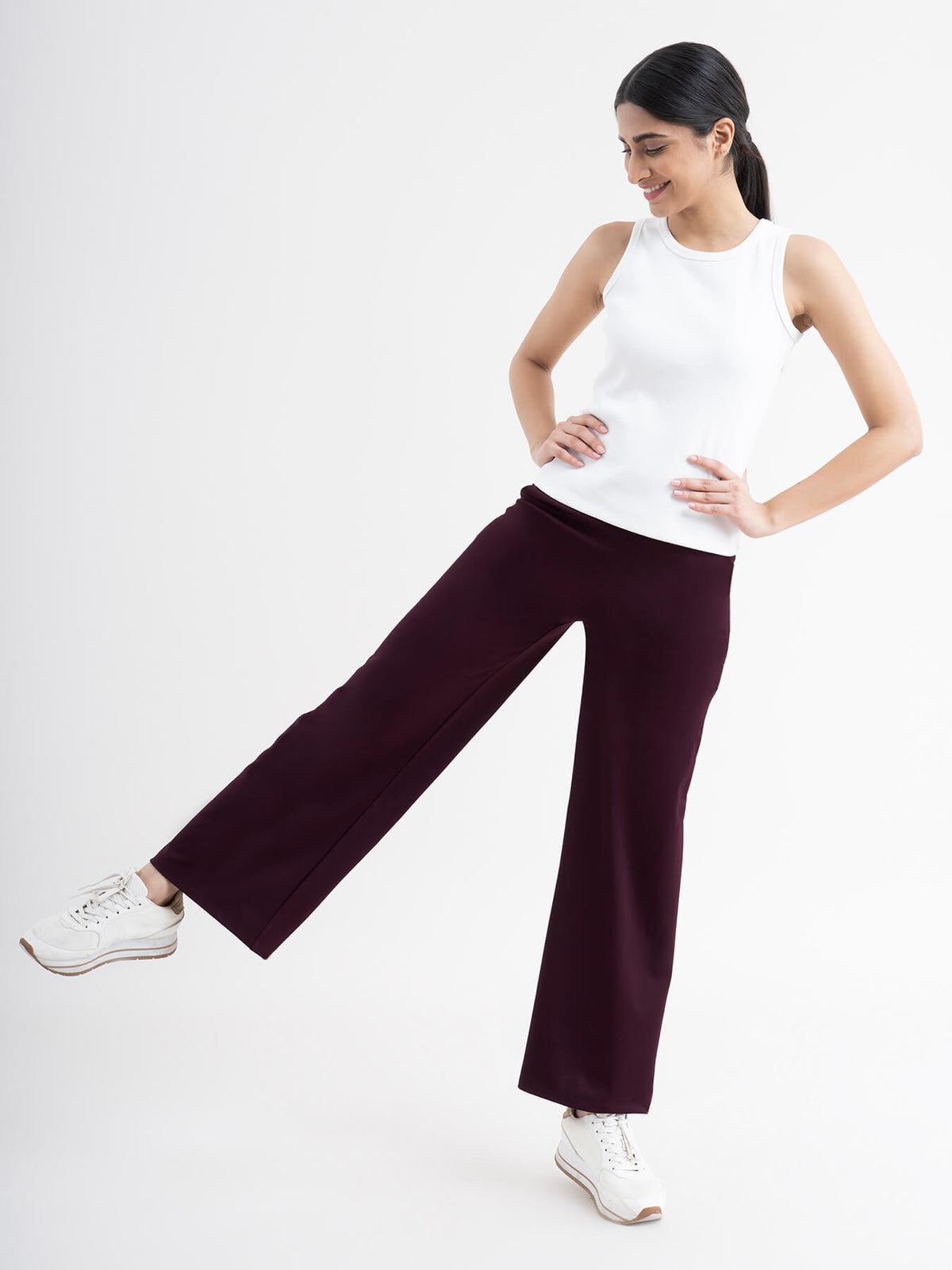 LivIn Air Wide Leg Pants - Maroon