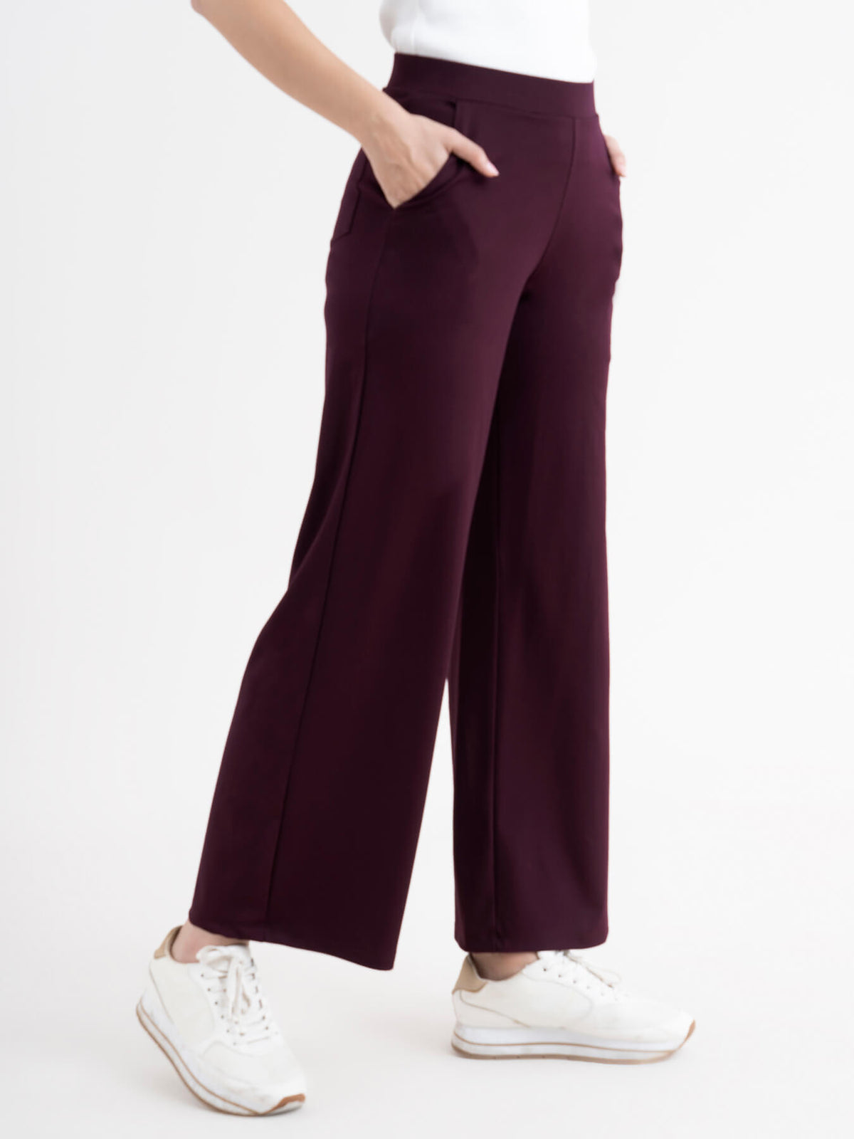 LivIn Air Wide Leg Pants - Maroon