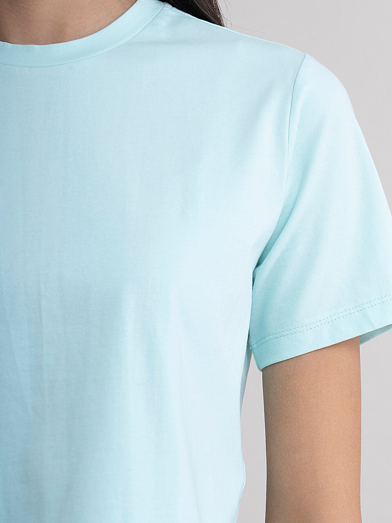 Cotton Crop Tee - Aqua Blue