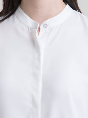 Mandarin Collar Shirt - White