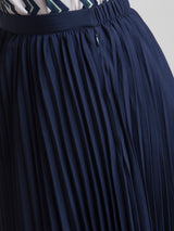 Pleated Flared Midi Skirt - Navy| Formal Skirts