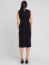 Round Neck Overlap Shift Dress - Black| Formal Dresses