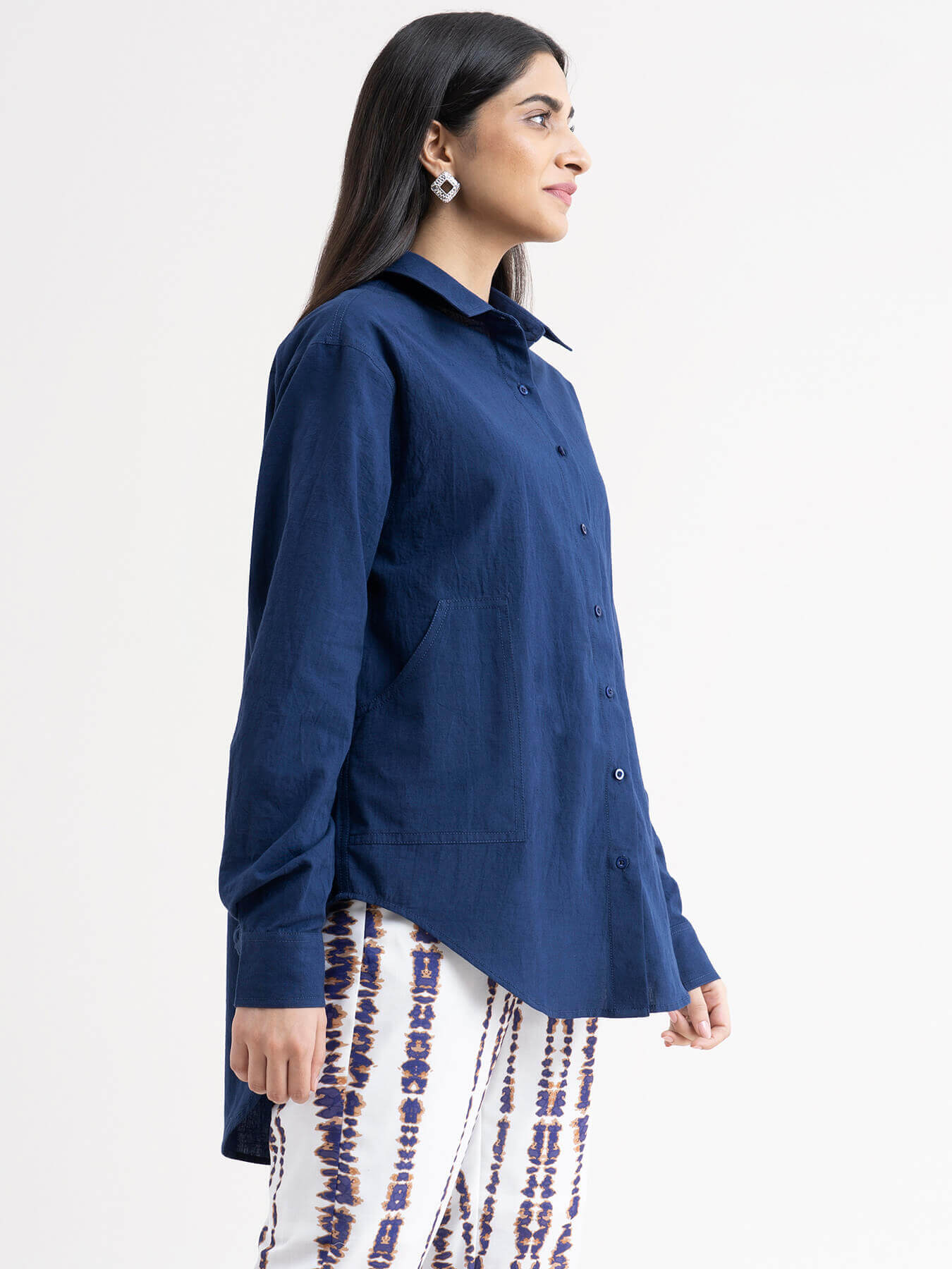 Linen Boyfriend Shirt - Blue| Formal Shirts