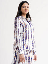 Shibori Print Shirt - White And Blue