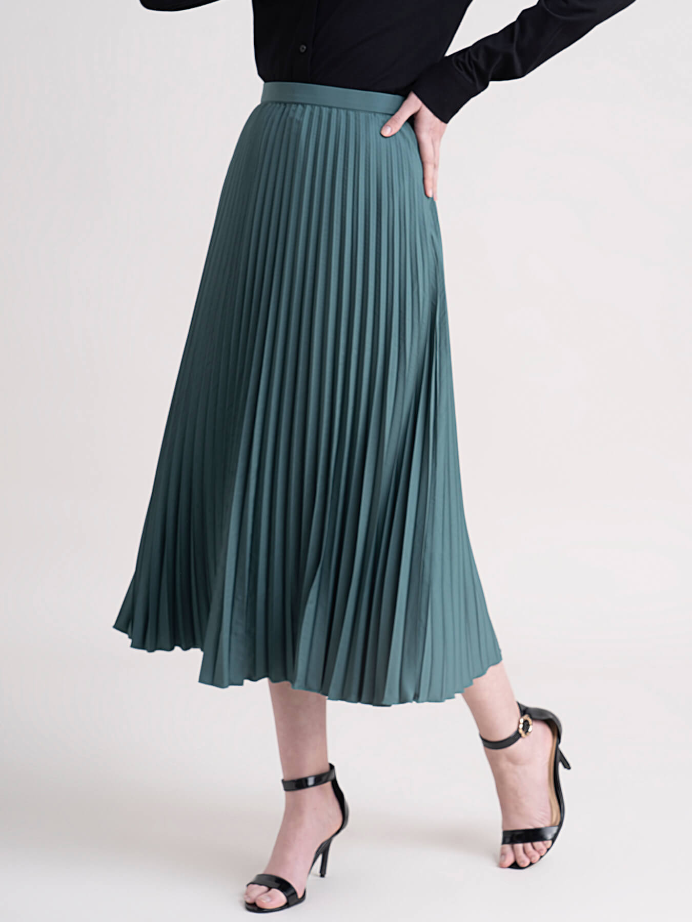 Accordion Pleated Skirt - Sap Green| Formal Skirts