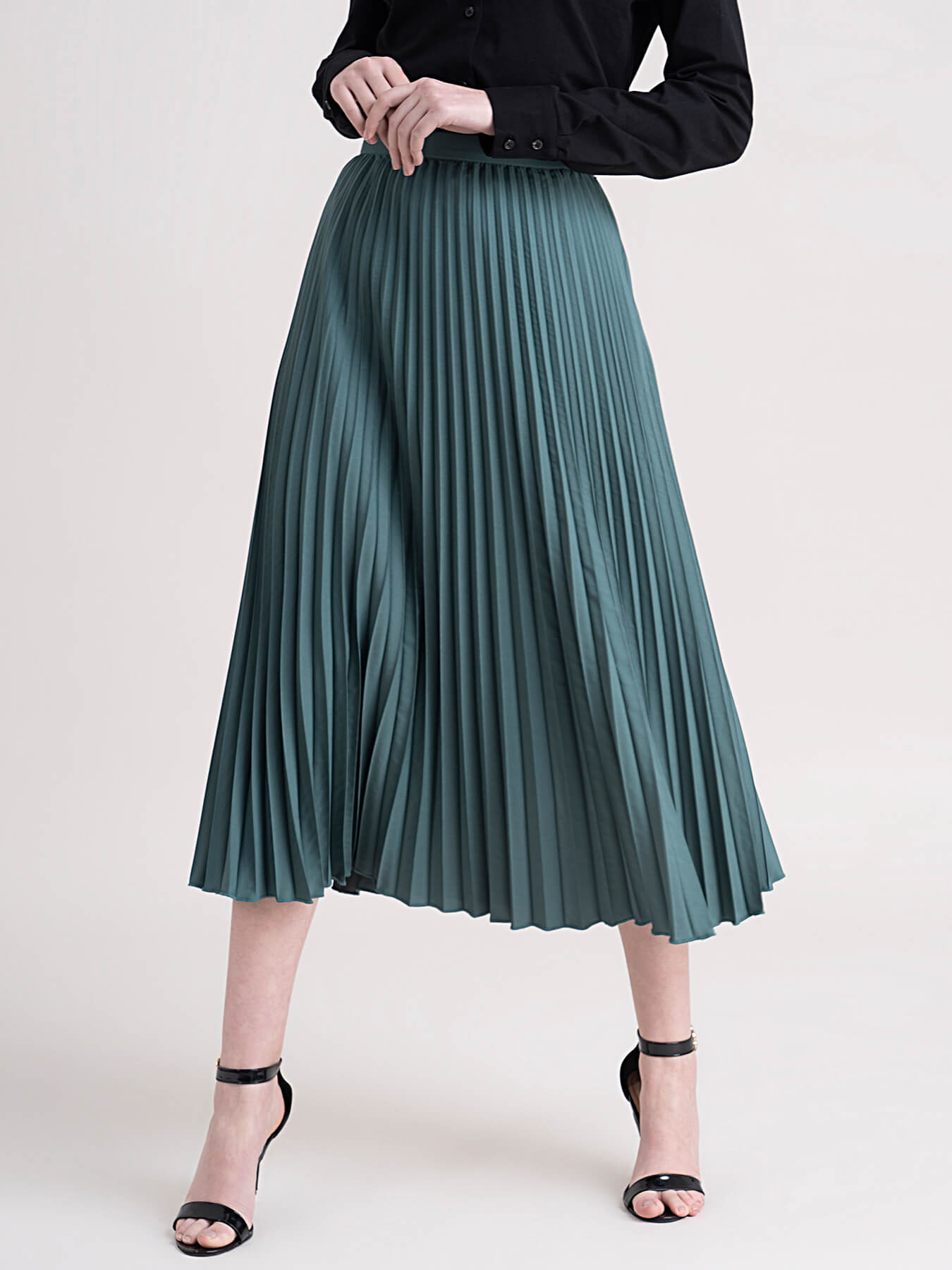 Accordion Pleated Skirt - Sap Green| Formal Skirts