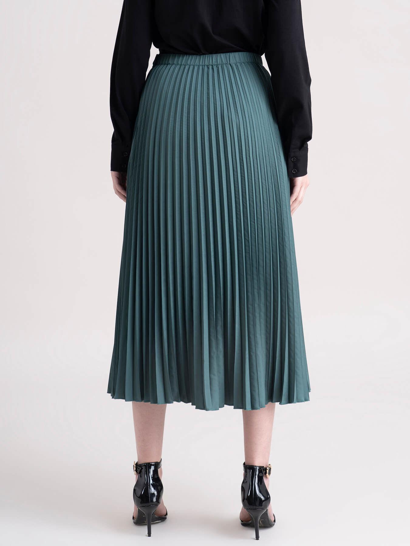 Accordion Pleated Skirt - Sap Green| Formal Skirts