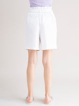Linen Paper Bag Shorts - White