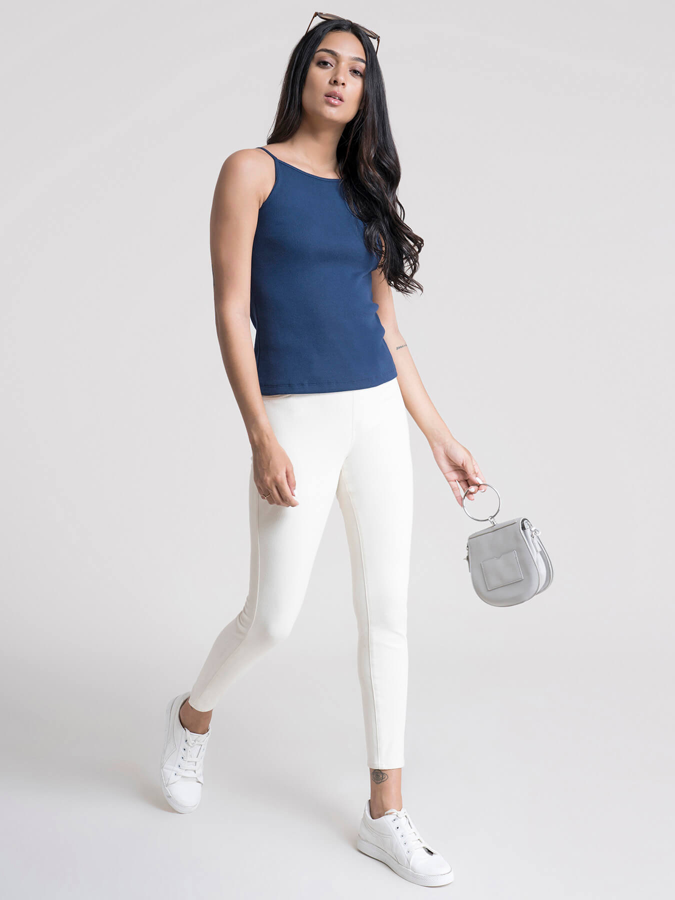 Stretchable Halter Neck LivIn Camisole - Blue