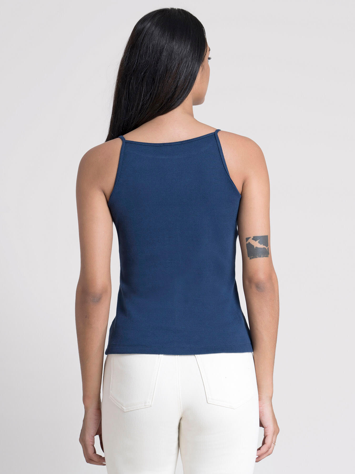 Stretchable Halter Neck LivIn Camisole - Blue