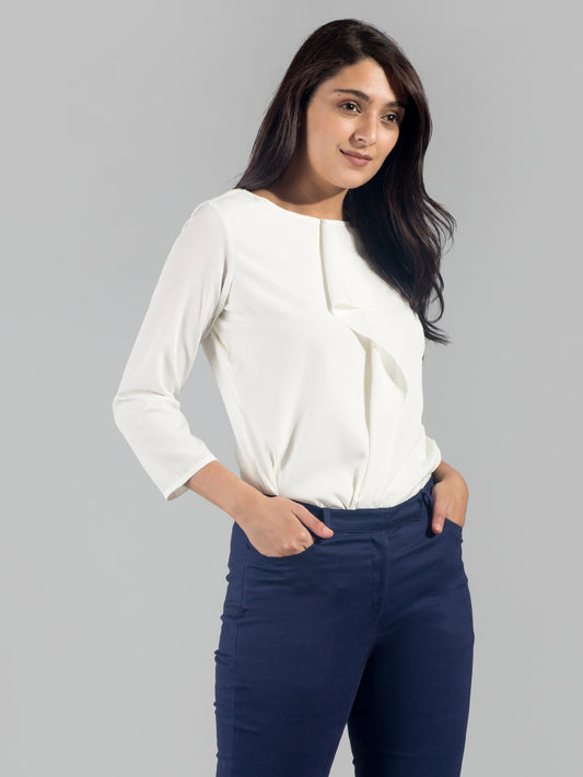 Layered Ruffle Top - Off White| Formal Tops