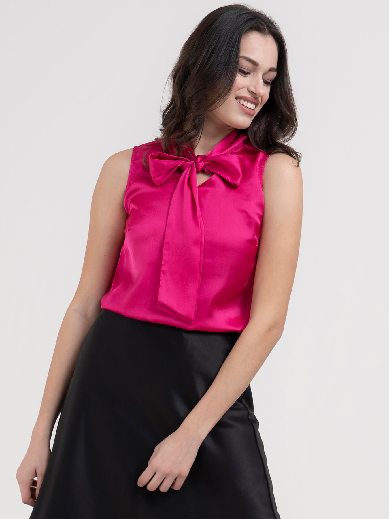 Front Tie - Up Top - Fuchsia