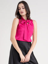 Front Tie - Up Top - Fuchsia