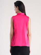 Front Tie - Up Top - Fuchsia