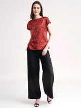 Marble Print Top - Red