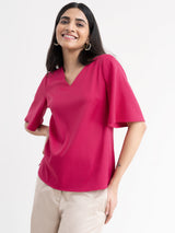 Bell Sleeves Top - Fuchsia| Formal Tops