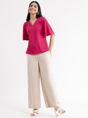 Bell Sleeves Top - Fuchsia| Formal Tops