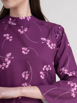 High Neck Floral Top - Plum| Formal Tops