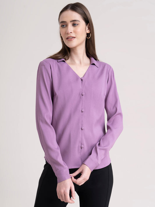 Button Down Top - Lilac