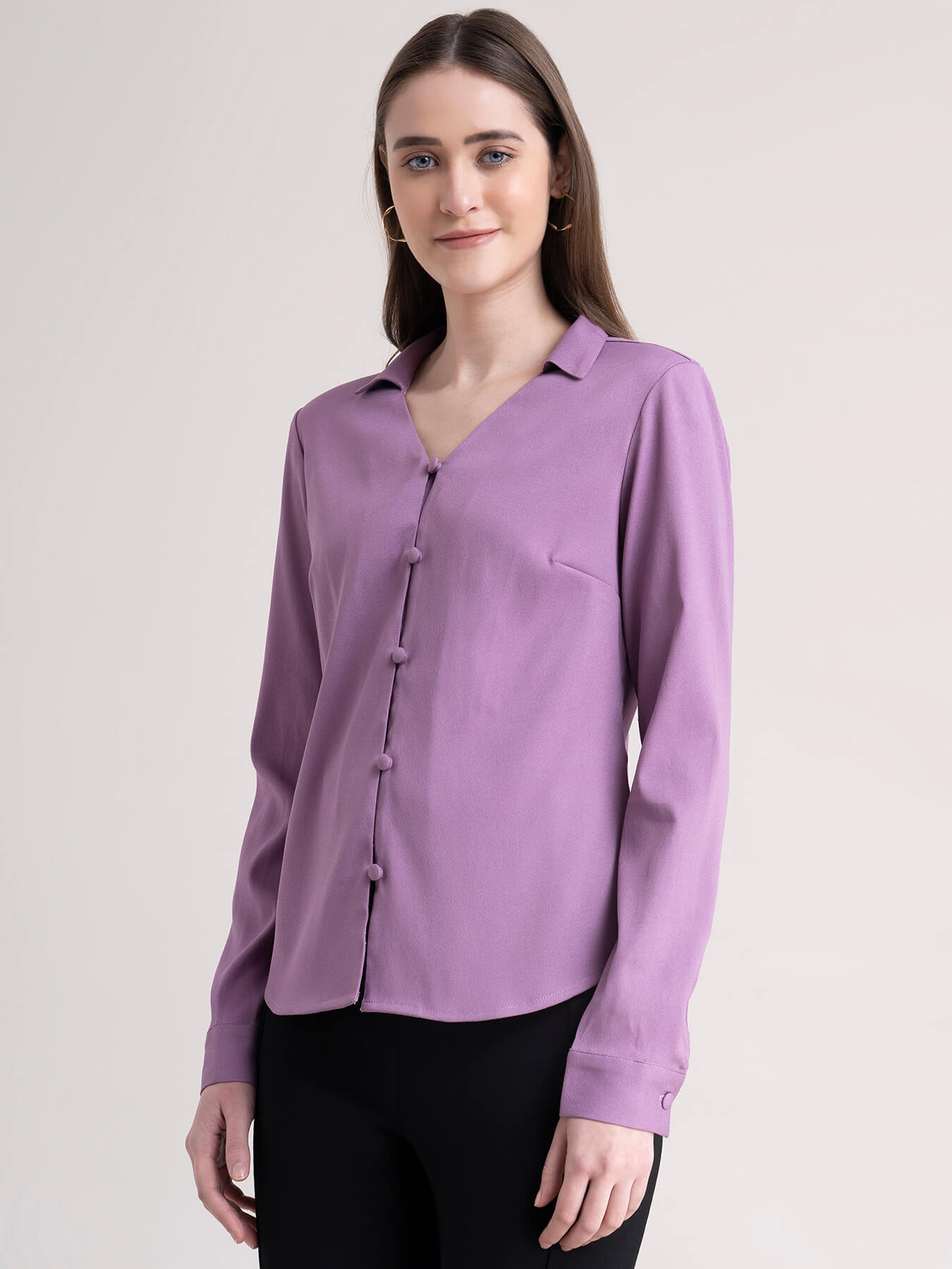 Button Down Top - Lilac