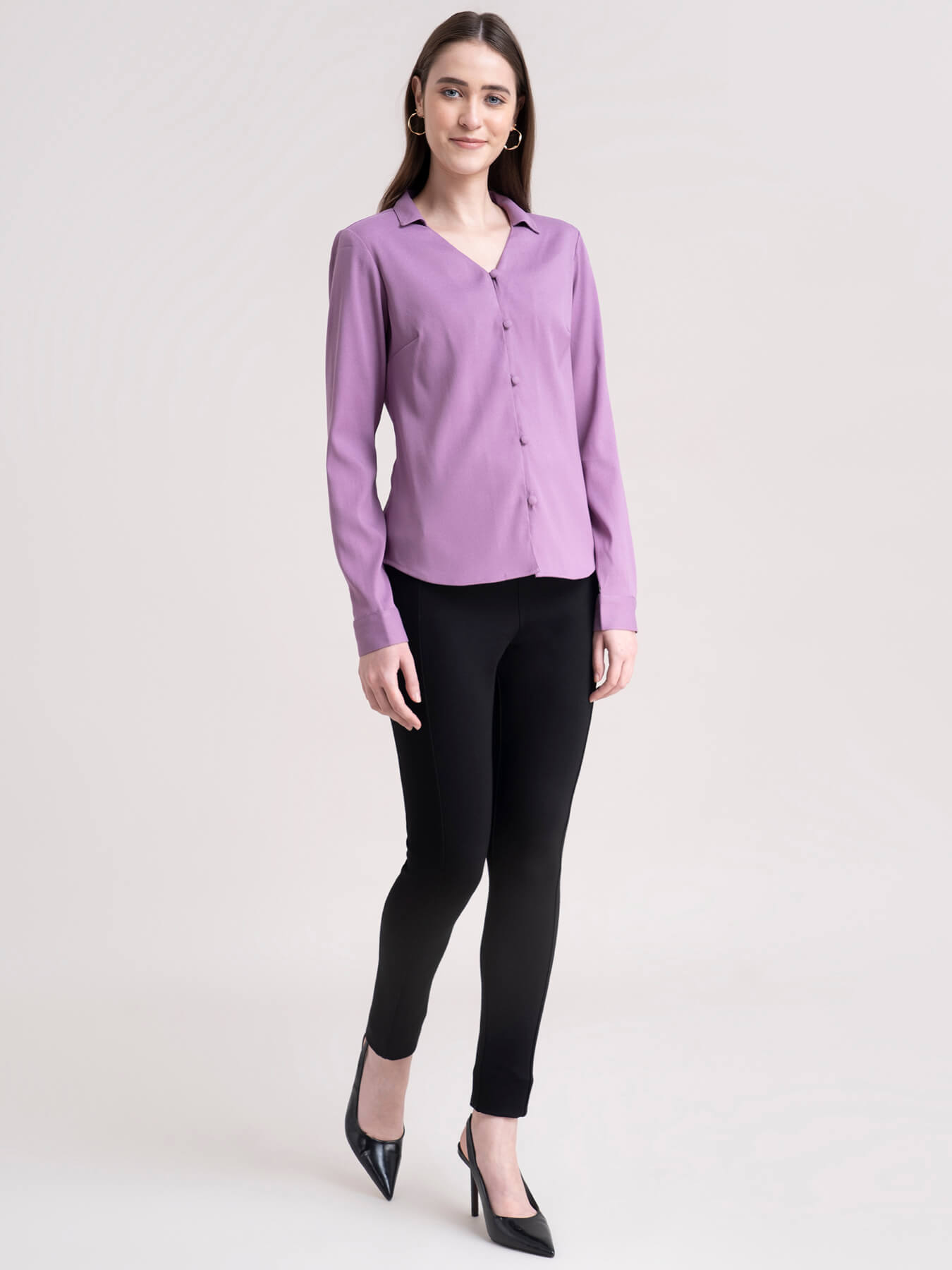 Button Down Top - Lilac