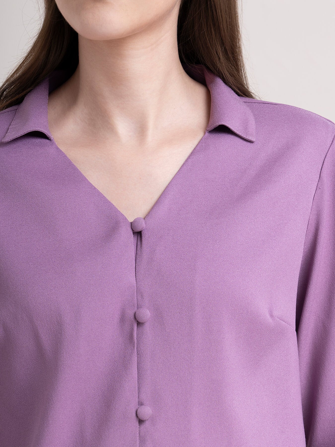 Button Down Top - Lilac