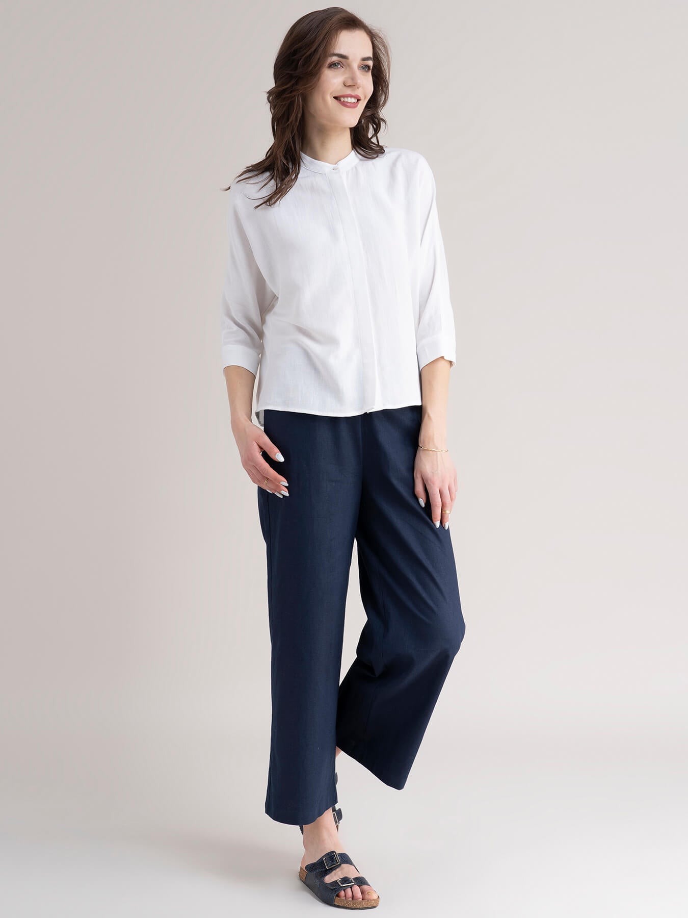 Cotton Dolman Sleeve Top - White