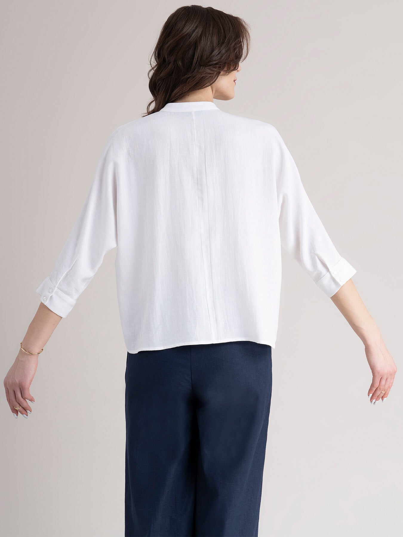 Cotton Dolman Sleeve Top - White