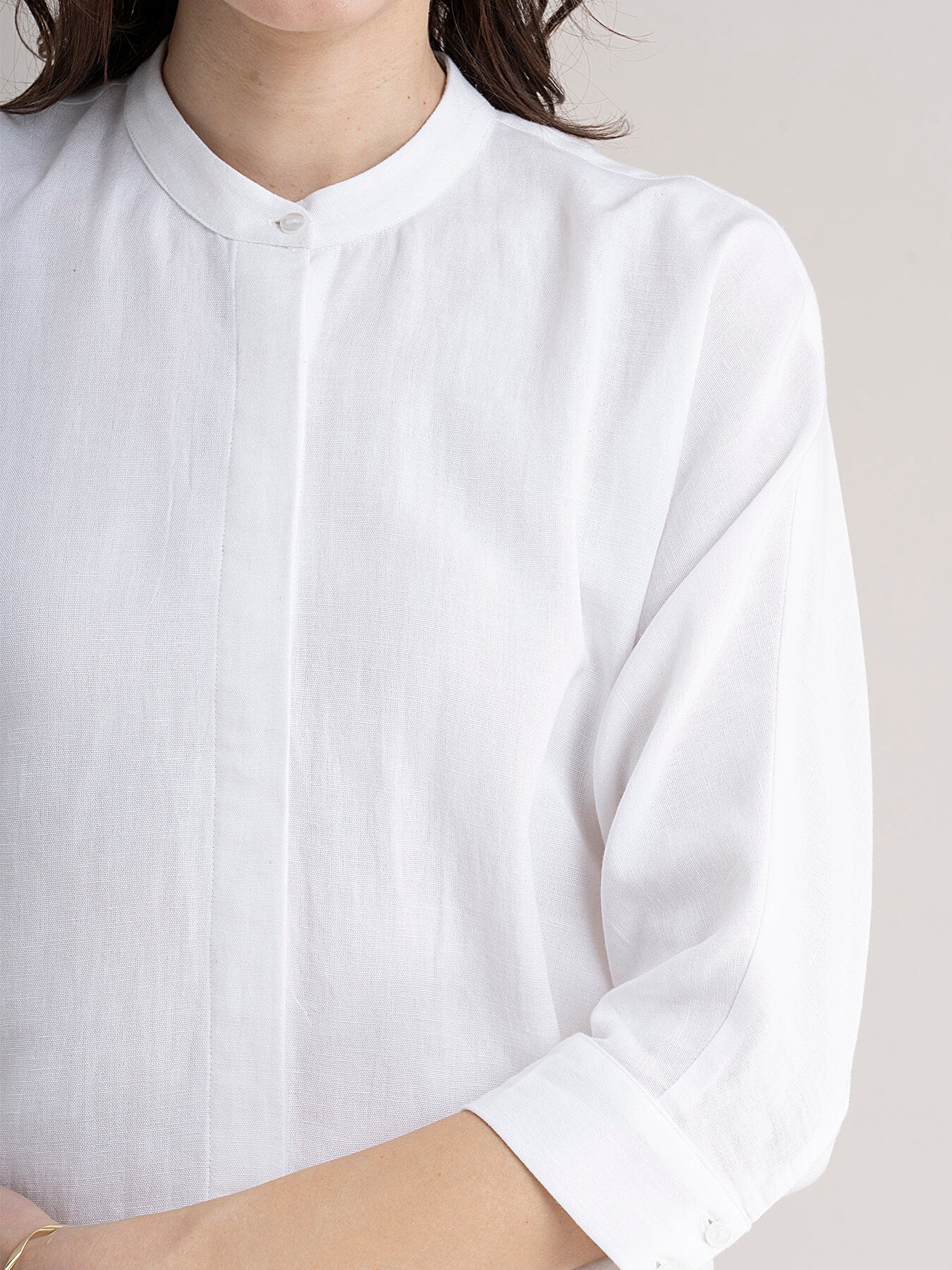 Cotton Dolman Sleeve Top - White