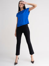 Satin Drop Shoulder Top - Royal Blue