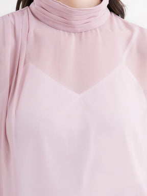 Sleeveless High Neck Top - Dusty Pink