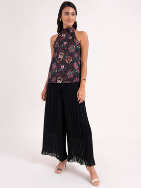 Halter Neck Floral Top - Multicolour