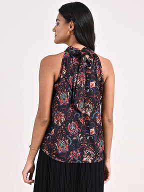 Halter Neck Floral Top - Multicolour