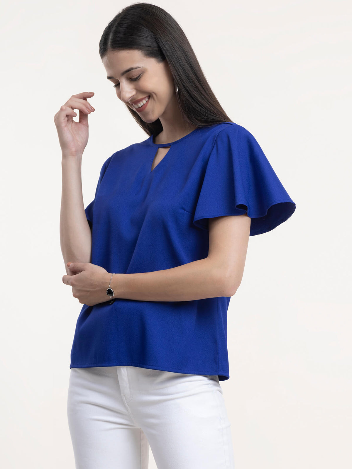 Bell Sleeves Top - Royal Blue| Formal Tops