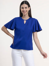 Bell Sleeves Top - Royal Blue| Formal Tops