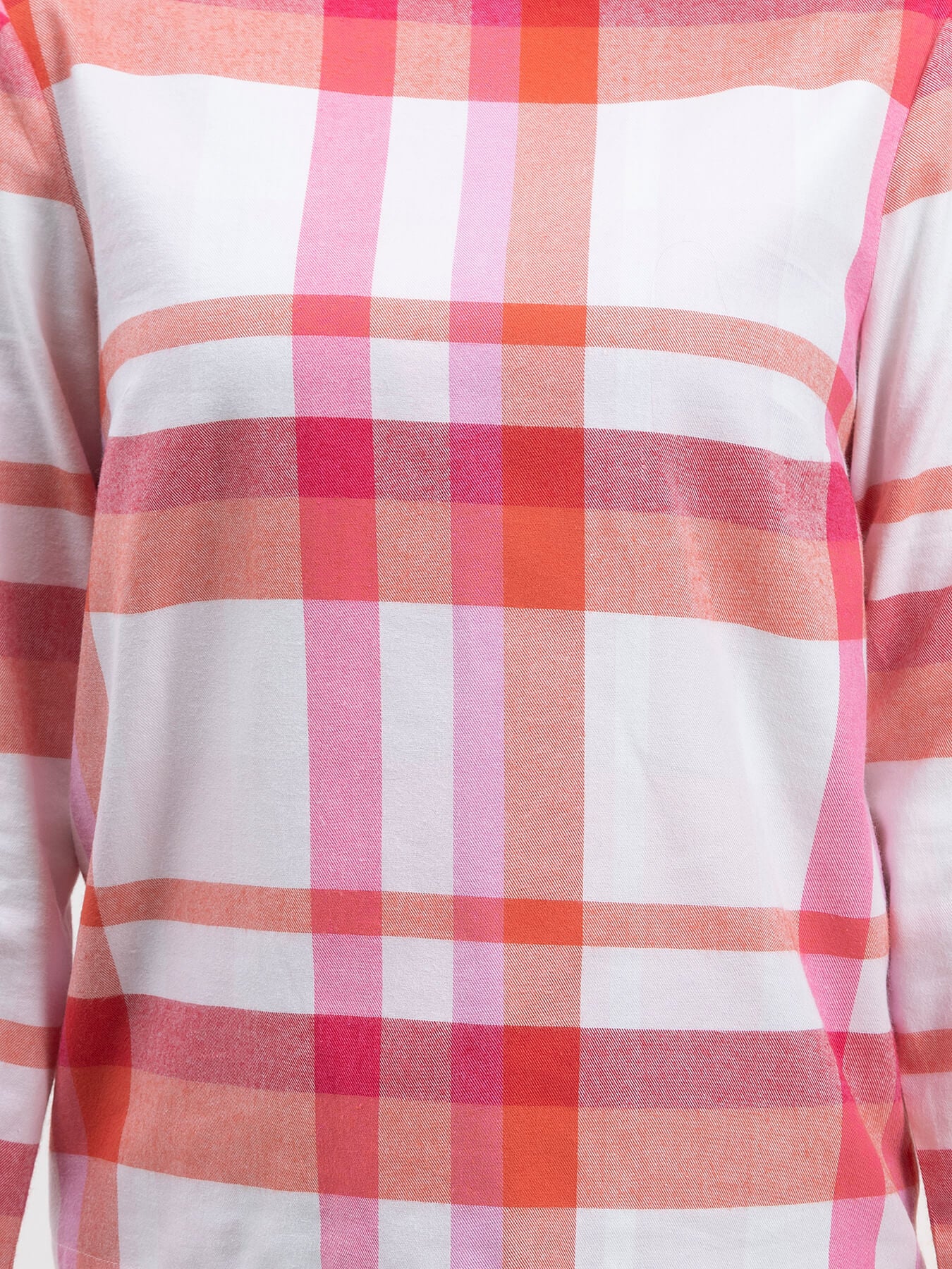 Cotton Checkered Top - White and Pink