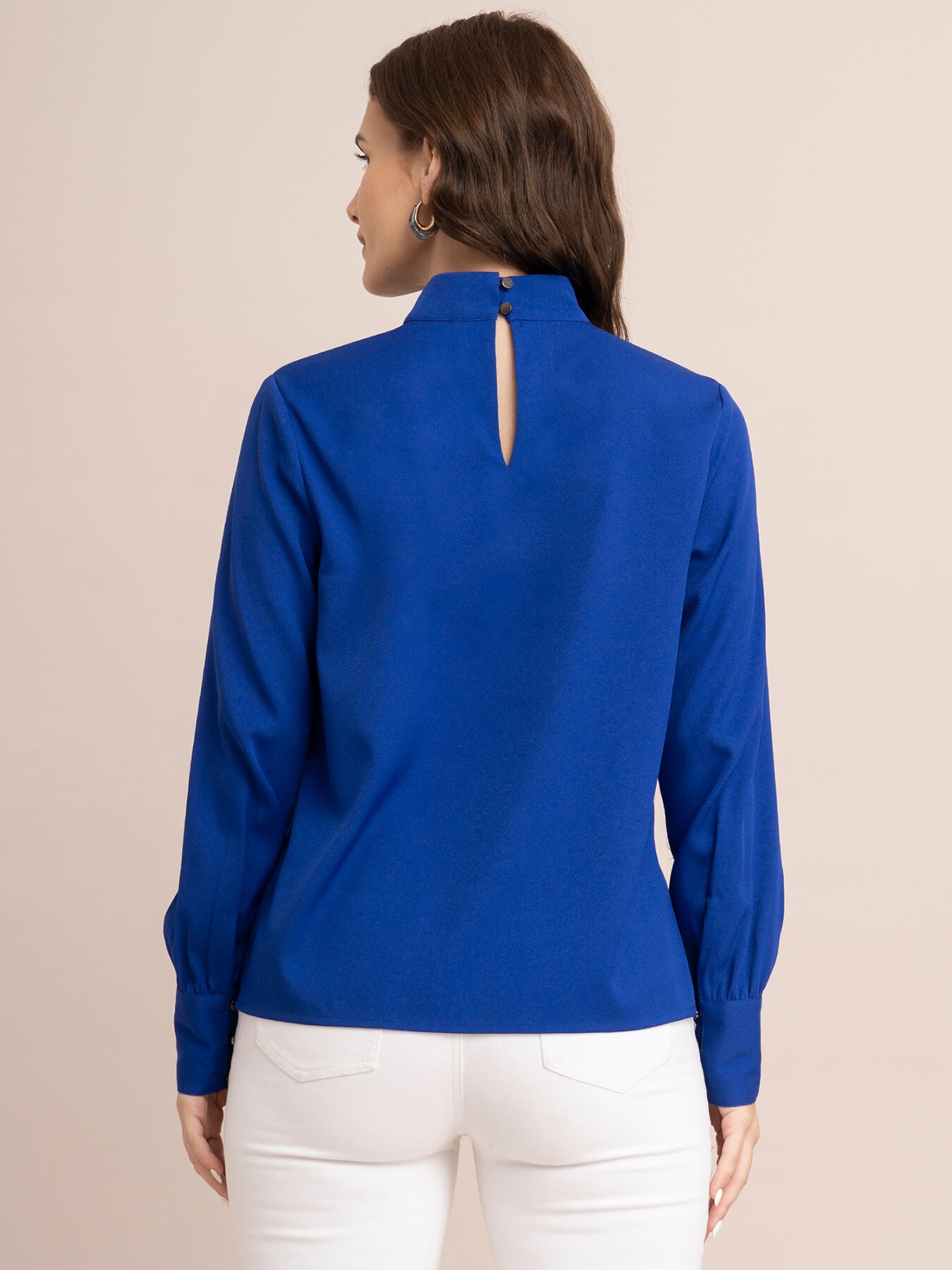 Band V Neck Top - Royal Blue| Formal Tops